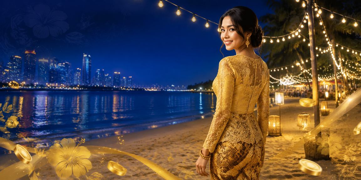 Pengguna wanita berkebaya di Johor mengakses platform baccarat 638 dengan antara muka bonus rebat